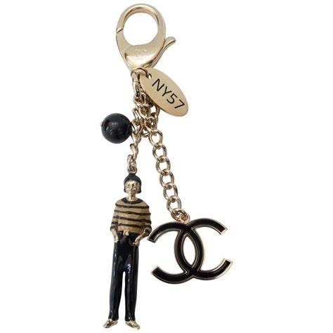 chanel keychain charm|chanel fluffy keychain.